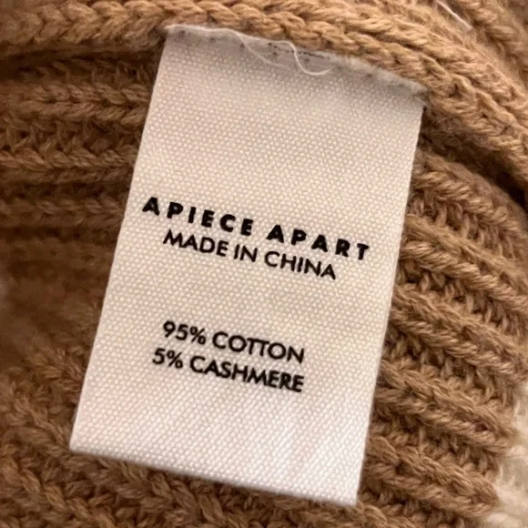 Apiece‎ Apart Sweater Cashmere Wool Blend Celeste Crop Knit Pullover Sz XL